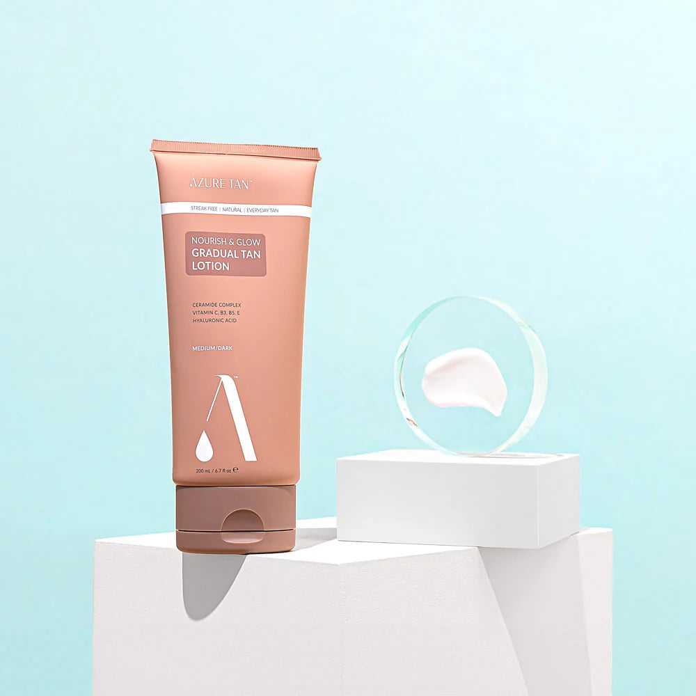 Azure Tan Nourish & Glow Gradual Tan Lotion – Medium/Dark