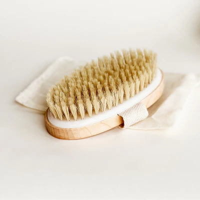 natural bristle dry body brush exfoliation