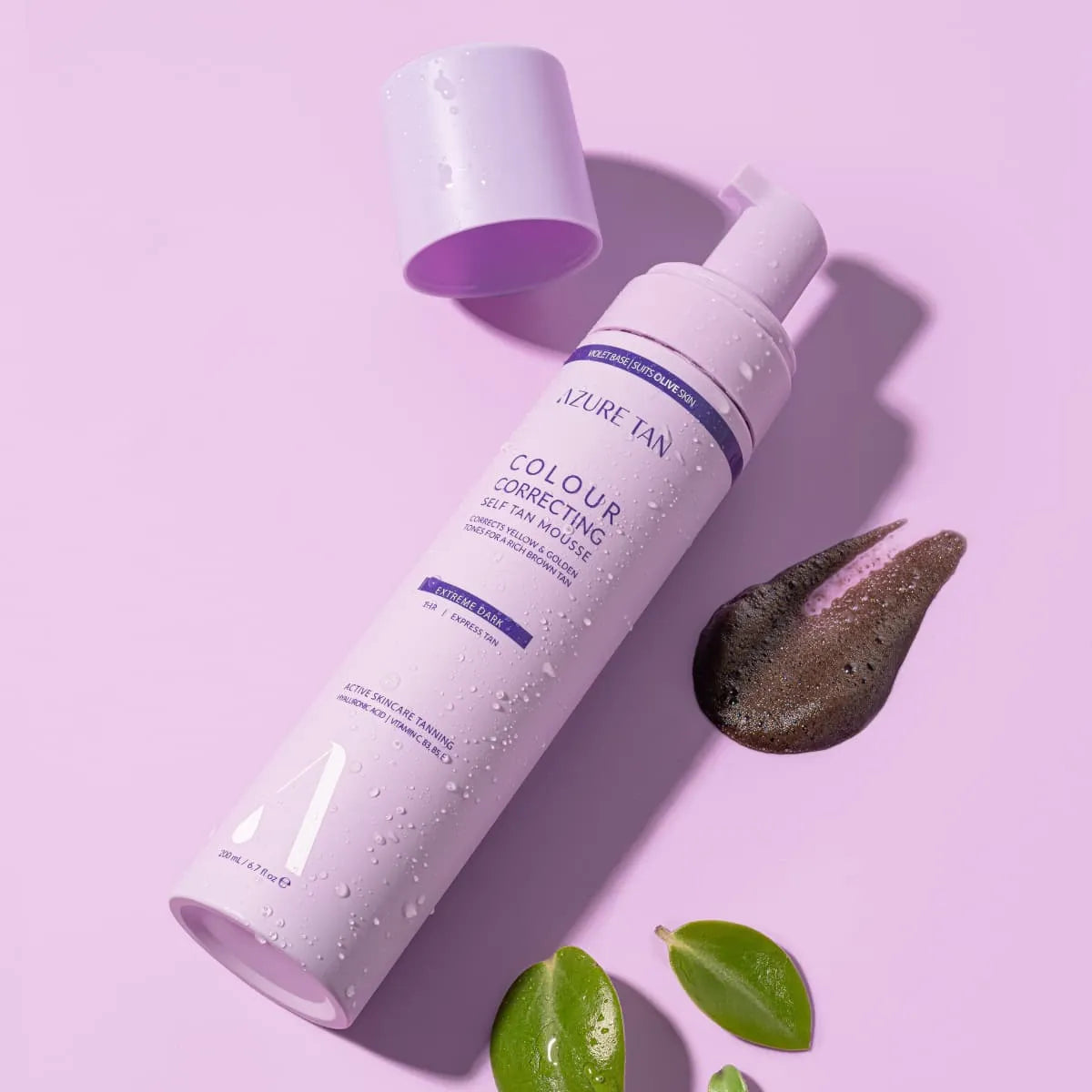 extreme dark self tan mousse violet base Azure Tan