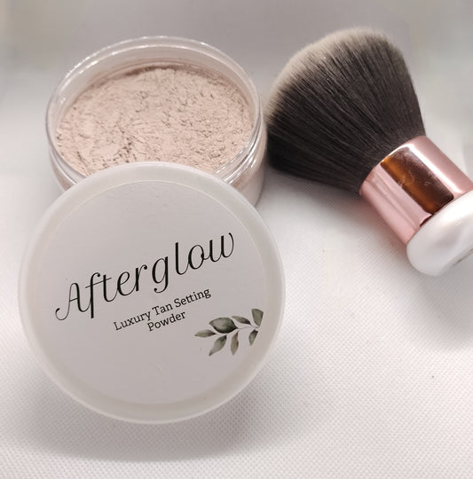 tan setting powder afterglow streak free finish